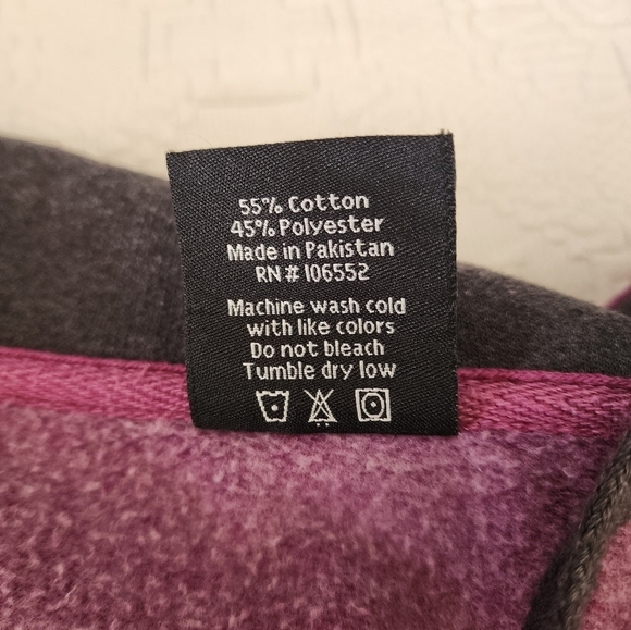 Yellowstone Full Zip-Up Pockets Hoodie Burgundy & Gray Size S - Picture 5 of 6